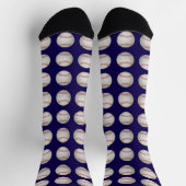Baseball Pattern Blue Background Socken (Oben)