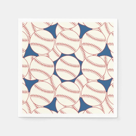 Baseball Pattern Blue Paper Party Napkins Serviette (Vorderseite)