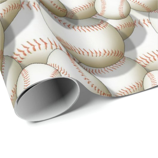 Baseball Pattern Jeden Anlaß Geschenkpapier (Rolleneckpunkt)