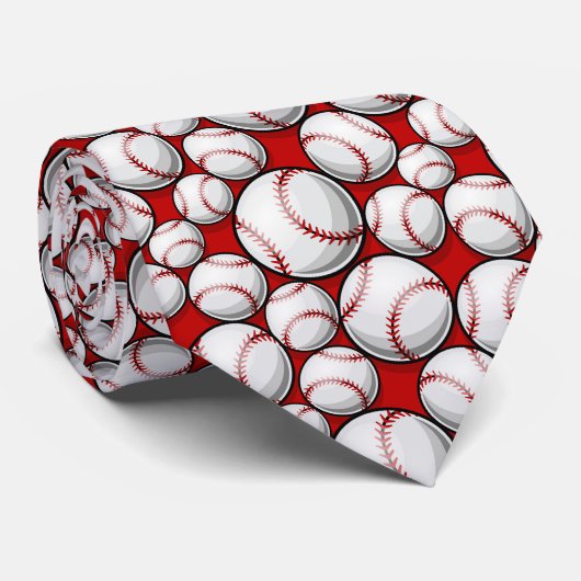 Baseball Pattern Necktie Krawatte (Gerollt)