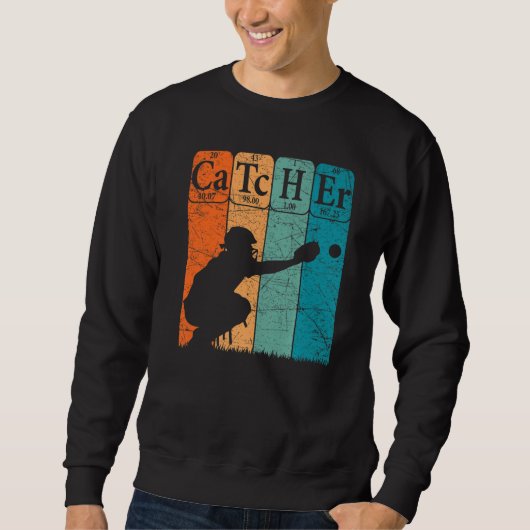 Baseball Periodensystem Elemente Nerd Baseball Kat Sweatshirt (Vorderseite)