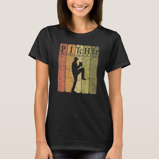 Baseball Periodic Table Elements Nerd Baseball Pit T-Shirt (Vorderseite)