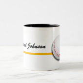 Baseball personalisieren mit Name Zweifarbige Tasse (Mittel)