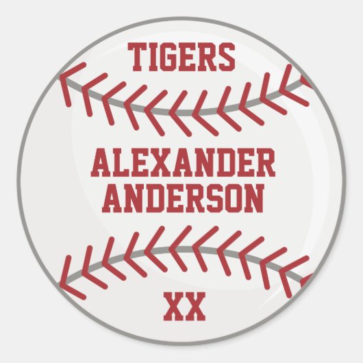 Baseball Personalisieren Runder Aufkleber (Vorderseite)