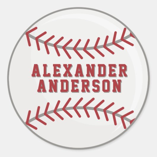 Baseball Personalisieren  Runder Aufkleber (Vorderseite)