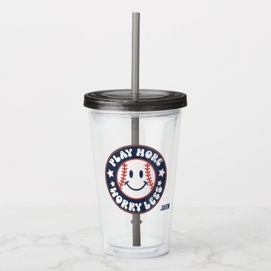 Baseball Personalisiert Acrylic Tumbler Acryltrinkbecher (Vorderseite)