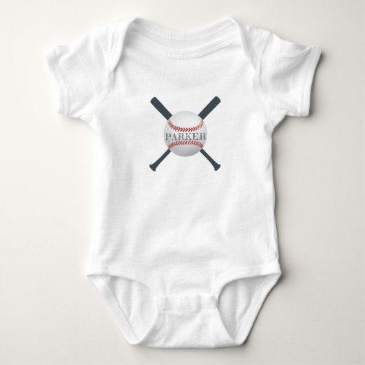 Baseball Personalisiert Baby Strampler (Vorderseite)