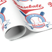 Baseball-Personalisiert-Geschenk Geschenkpapier (Rolleneckpunkt)