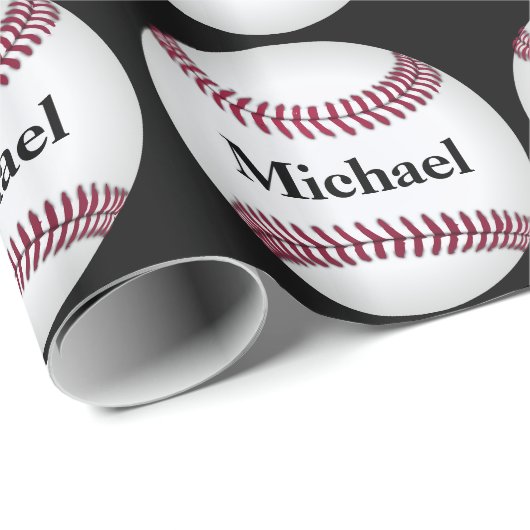 Baseball-Personalisiert-Geschenk Geschenkpapier (Rolleneckpunkt)