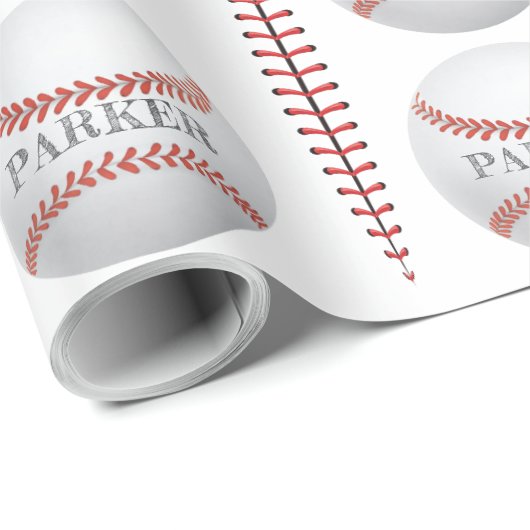 Baseball Personalisiert Geschenkpapier (Rolleneckpunkt)