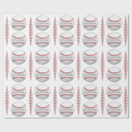 Baseball Personalisiert Geschenkpapier (Flach)