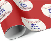 Baseball Personalisiert Geschenkpapier (Rolleneckpunkt)