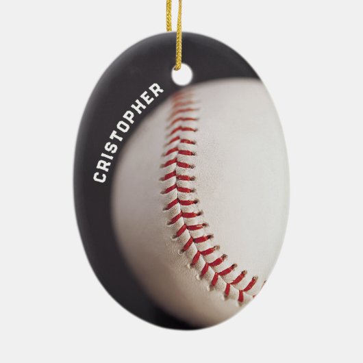Baseball Personalisiert Keramik Ornament (Hinten)
