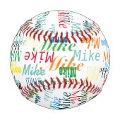 Baseball personalisiert mit seinem Namen (Rückseite)