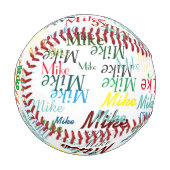 Baseball personalisiert mit seinem Namen (Vorderseite Links)