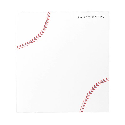 Baseball Personalisiert Notepad Notizblock (Vorderseite)