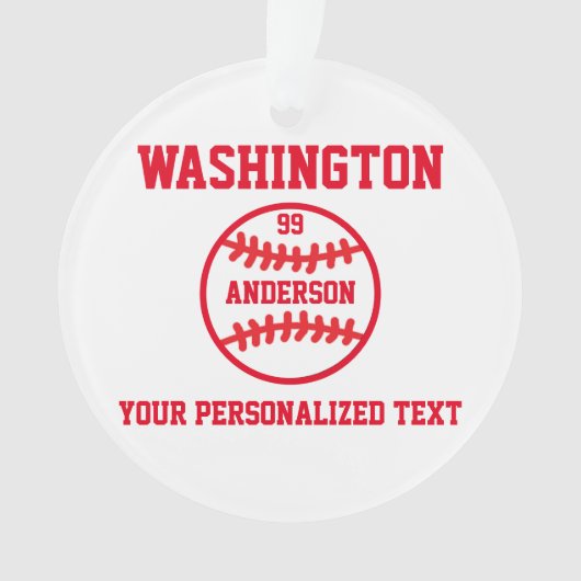 Baseball Personalisiert Ornament (Vorderseite)