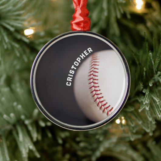 Baseball Personalisiert Ornament Aus Metall (Baum)