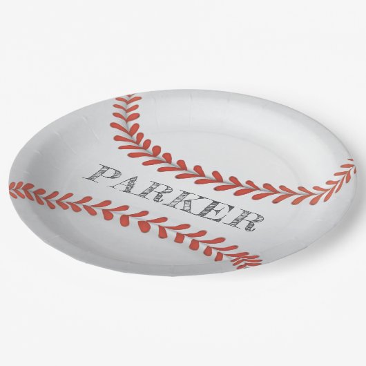 Baseball Personalisiert Pappteller (Schrägansicht)