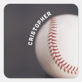 Baseball Personalisiert Quadratischer Aufkleber (Vorderseite)