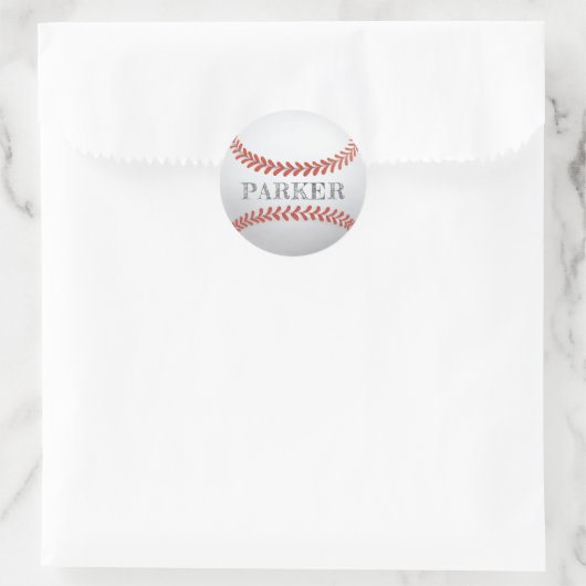 Baseball Personalisiert Runder Aufkleber (Tasche)
