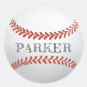 Baseball Personalisiert Runder Aufkleber (Vorderseite)