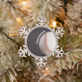 Baseball Personalisiert Schneeflocken Zinn-Ornament