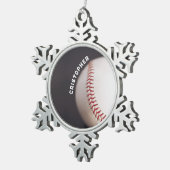Baseball Personalisiert Schneeflocken Zinn-Ornament (Rechts)
