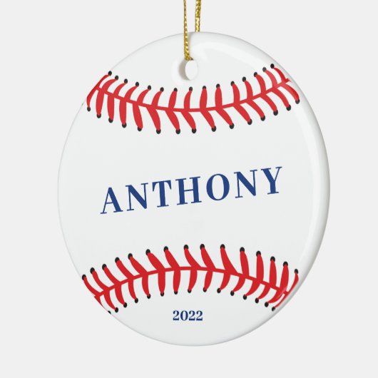 Baseball Personalisiert Weihnachten Keramik Ornament (Links)