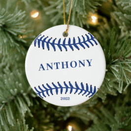 Baseball Personalisierte Weihnachtsfeier Keramik O Ornament