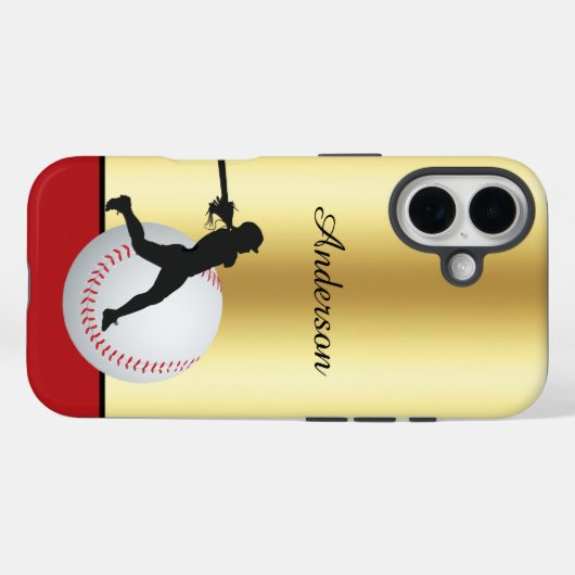 Baseball personalize with name Elegant Case-Mate iPhone Hülle (Rückseite (Horizontal))