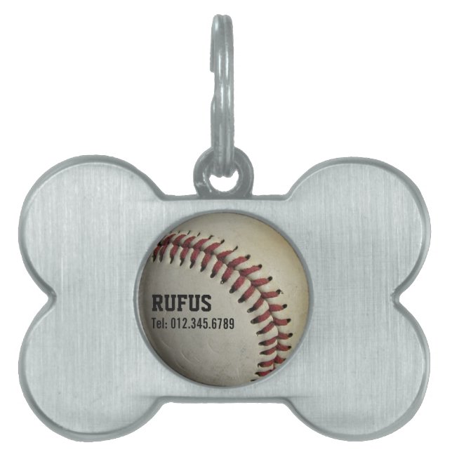 Baseball Pet-Tag Tiermarke (Vorderseite)