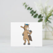 Baseball-Pferd mit Baseballschläger Postkarte (Stehend Vorderseite)