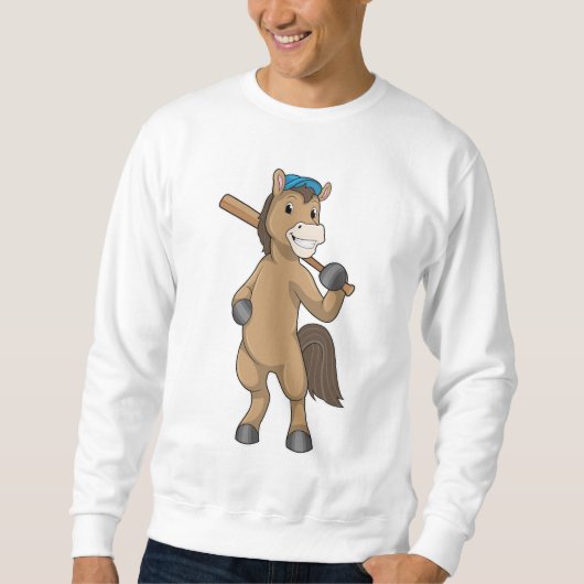 Baseball-Pferd mit Baseballschläger Sweatshirt (Vorderseite)