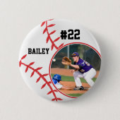Baseball Pin Name Trikotnummer Foto Button (Vorderseite)