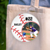 Baseball Pin Name Trikotnummer Foto Button