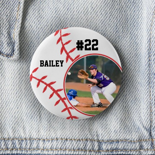 Baseball Pin Name Trikotnummer Foto Button