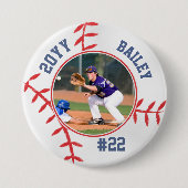 Baseball Pin Name Trikotnummer Jahr Foto Button (Vorderseite)