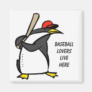 Baseball-Pinguin, Baseball-Liebhaber hier Magnet
