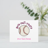 Baseball-Pink Postkarte (Stehend Vorderseite)