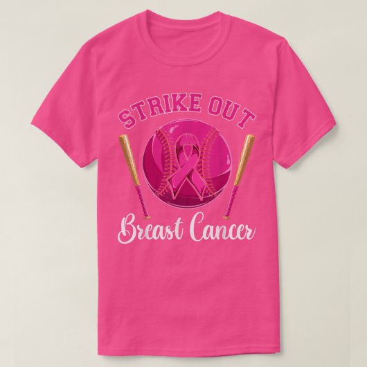 Baseball Pink Ribbon Men Boys, Strikeout Breast C T-Shirt (Design vorne)