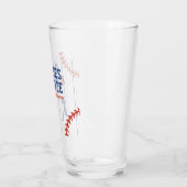 Baseball Pinstripe Sport Geburtstagsfeier Glas (Links)