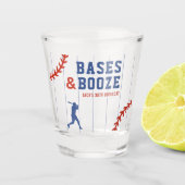 Baseball Pinstripe Sports Birthday Party Schnapsglas (Vorderseite)