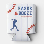 Baseball Pinstripe Sports Geburtstagsfeier Dosenkühler (Rückseite)