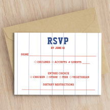 Baseball Pinstripe Wedding RSVP