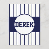 Baseball Pinstripes-Abschlusskarte Begleitkarte (Rückseite)