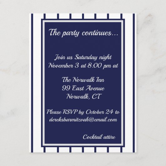 Baseball Pinstripes-Abschlusskarte Begleitkarte (Vorderseite)