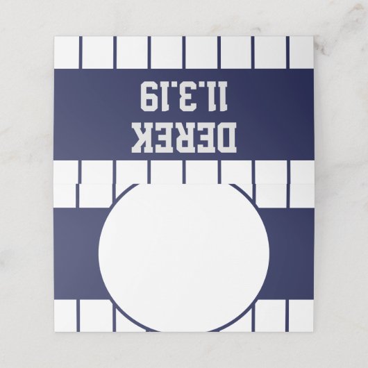 Baseball Pinstripes Platzkarten (Außenseite Aufgefaltet)