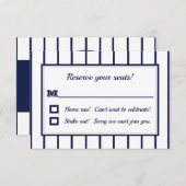 Baseball Pinstripes RSVP-Karte RSVP Karte (Vorne/Hinten)