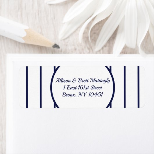 Baseball Pinstripes-Rücksendeadresse (Insitu)